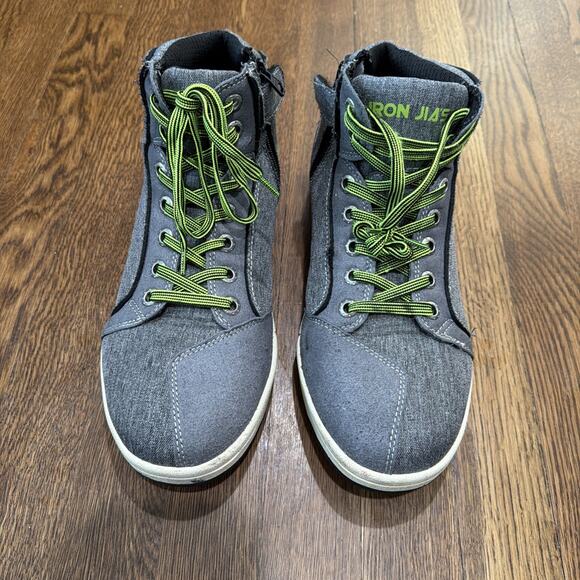 Iron Jias | JIA-016 Grey Denim Casual Motorcycle Riding Sneakers Size Men's 10 - Picture 9 of 16